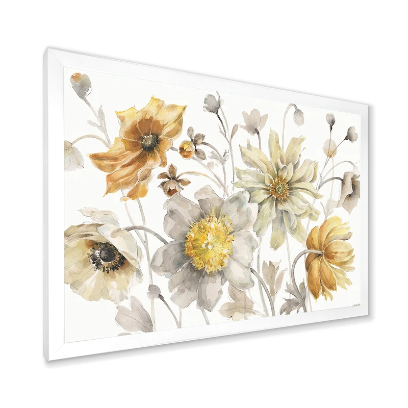Fields of Gold Watercolor Flower VII Canvas Art