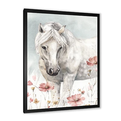 Watercolors Pink Wild Horses I  Wall Art