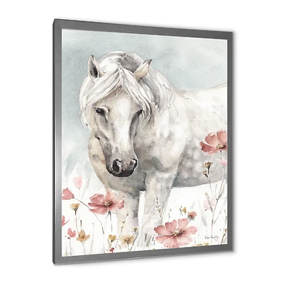 Watercolors Pink Wild Horses I  Wall Art