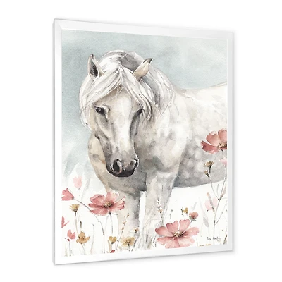 Watercolors Pink Wild Horses I  Wall Art