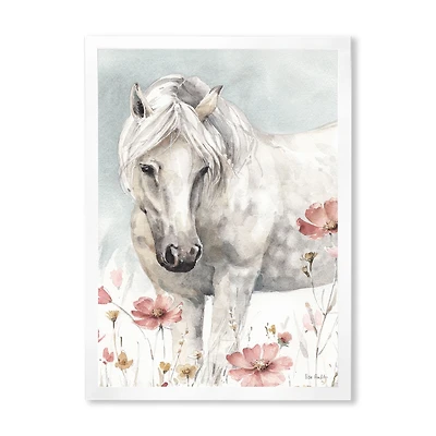 Watercolors Pink Wild Horses I  Wall Art