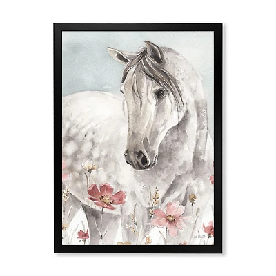 Watercolors Pink Wild Horses II Wall Art