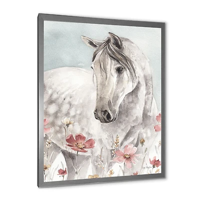 Watercolors Pink Wild Horses II  Wall Art