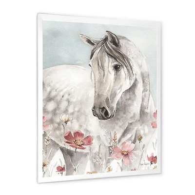 Watercolors Pink Wild Horses II  Wall Art