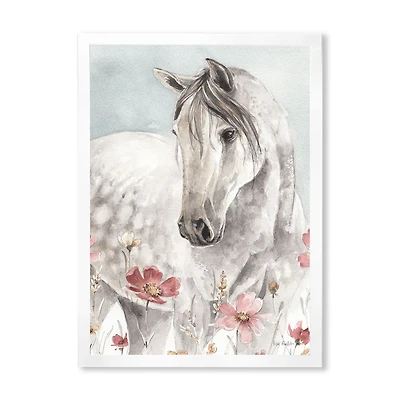 Watercolors Pink Wild Horses II  Wall Art