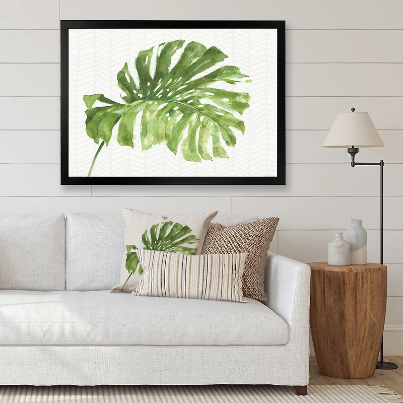 Mixed Botanical Green Leaves V Canvas Art