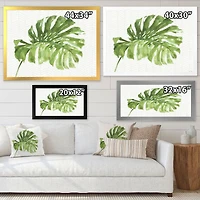 Mixed Botanical Green Leaves V Canvas Art