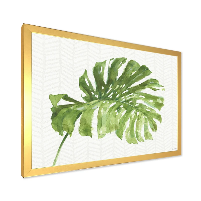 Mixed Botanical Green Leaves V Canvas Art