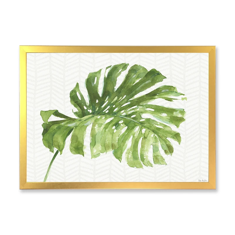 Mixed Botanical Green Leaves V Canvas Art