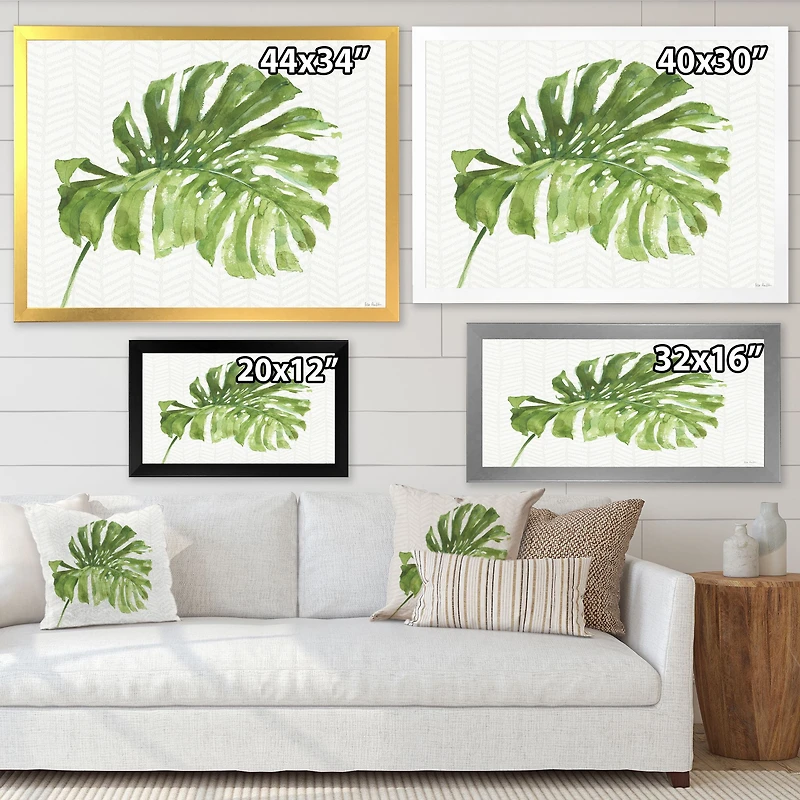 Mixed Botanical Green Leaves V Canvas Art