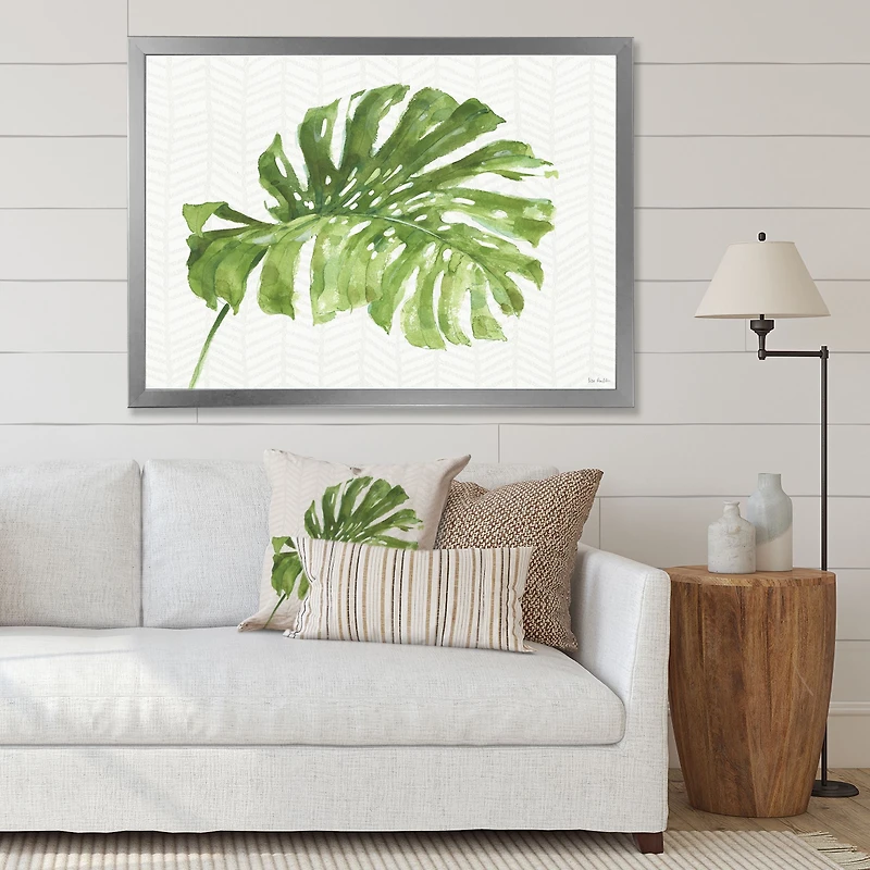 Mixed Botanical Green Leaves V Canvas Art