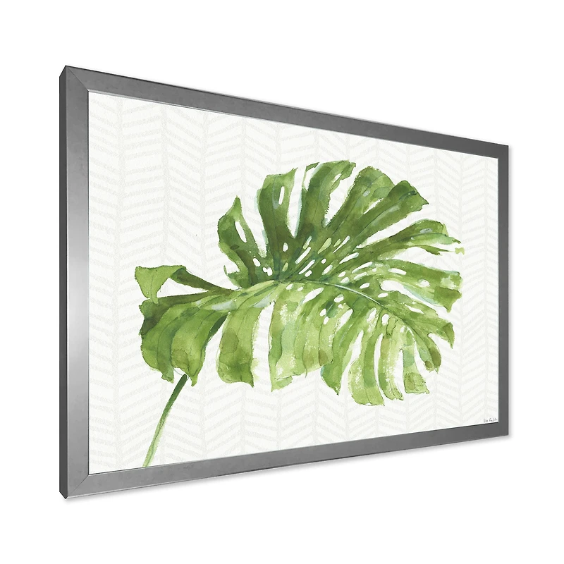 Mixed Botanical Green Leaves V Canvas Art