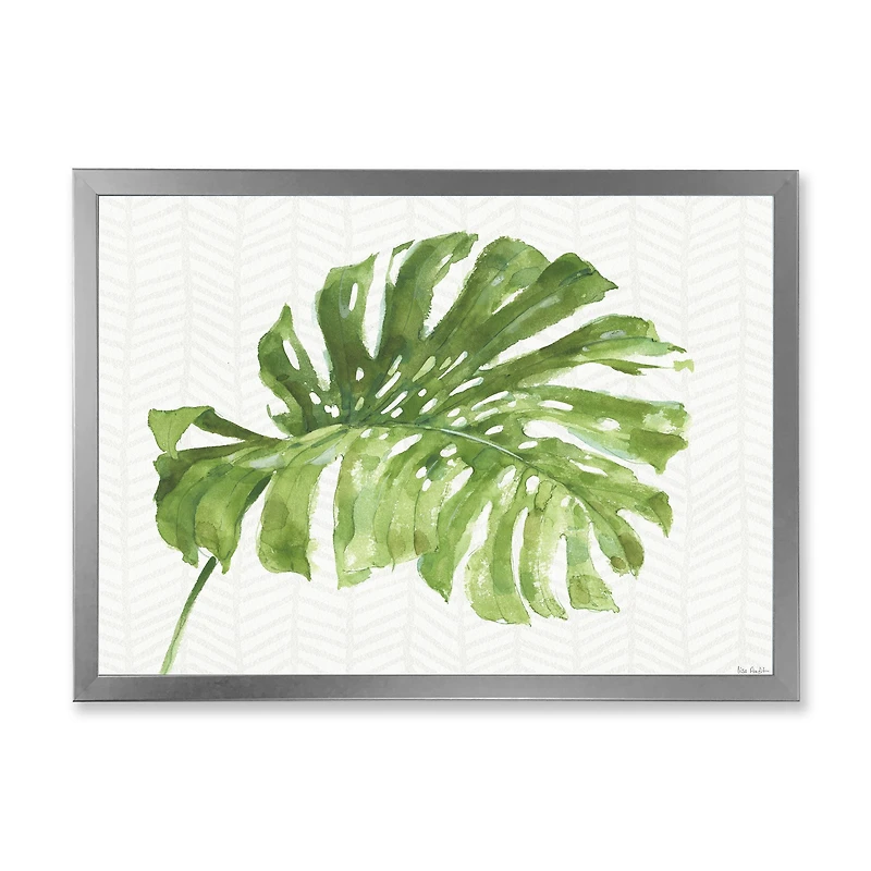Mixed Botanical Green Leaves V Canvas Art