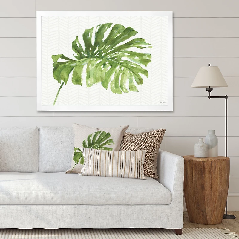 Mixed Botanical Green Leaves V Canvas Art