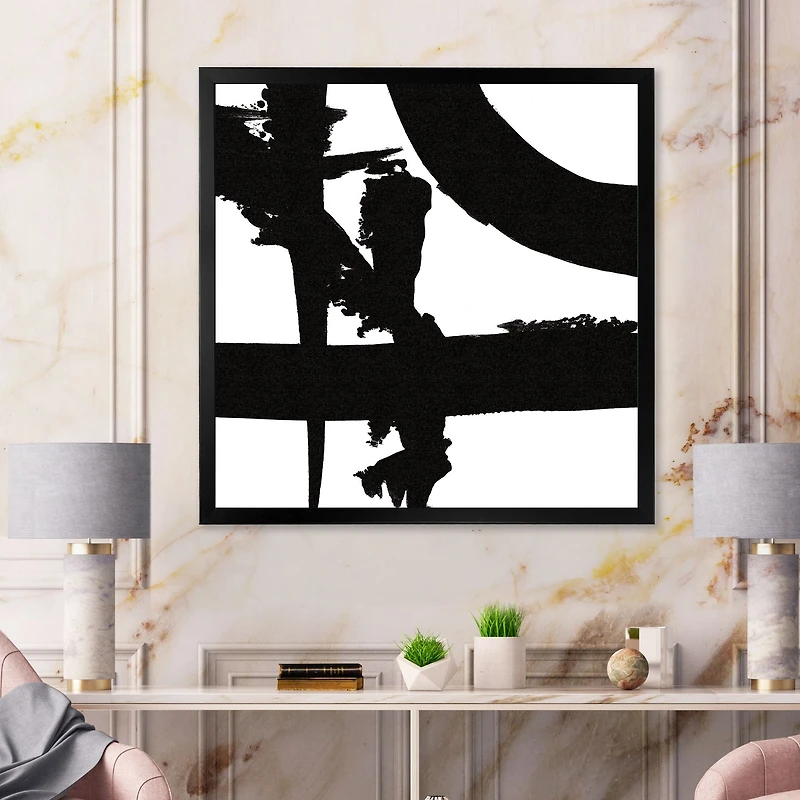 Black and White Crossing Paths I Canvas