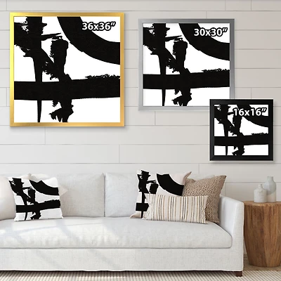 Black and White Crossing Paths I Canvas