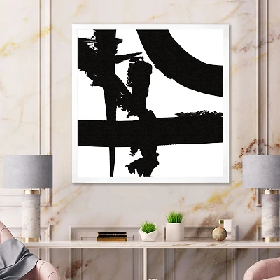 Black and White Crossing Paths I Canvas