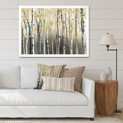 Golden Birch Forest I Canvas Wall Art