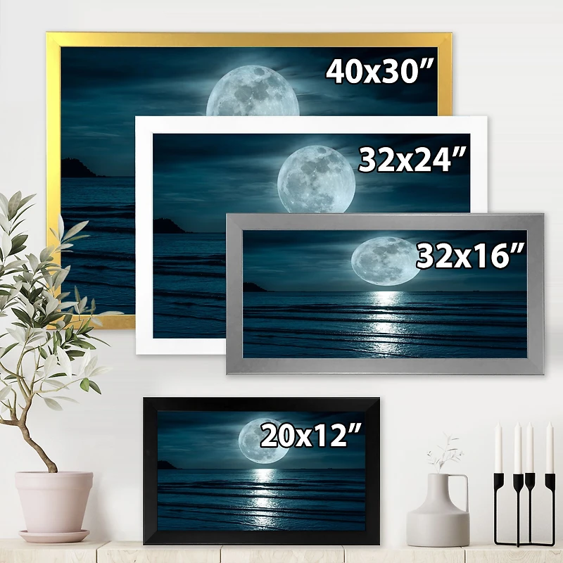 Super Moon Over The Sea I  Wall Art