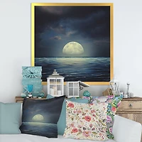 Super Moon Over The Sea II  Wall Art