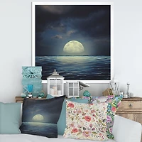 Super Moon Over The Sea II  Wall Art