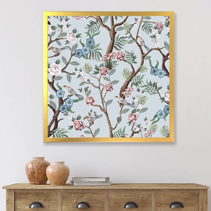 Chinoiserie with Birds and Peonies X  Wall Art