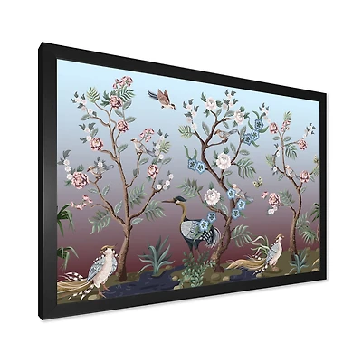 Toile « Chinoiserie with Birds and Peonies XI »