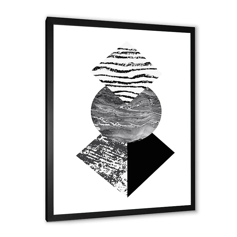 Tropical Palm Leaf with Abstract Geometry Shapes I  Wall Art