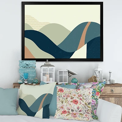 Toile « Abstract Geometric Landscape with Hills »
