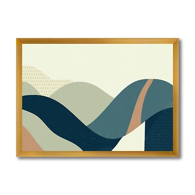 Abstract Geometric Landscape with Hills Wall Art