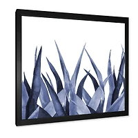 Navy Blue Agave Leaves  Wall Art