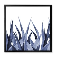 Navy Blue Agave Leaves  Wall Art