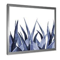 Navy Blue Agave Leaves  Wall Art