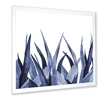 Navy Blue Agave Leaves  Wall Art