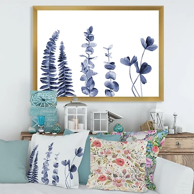 Navy Blue Eucalyptus I Wall Art