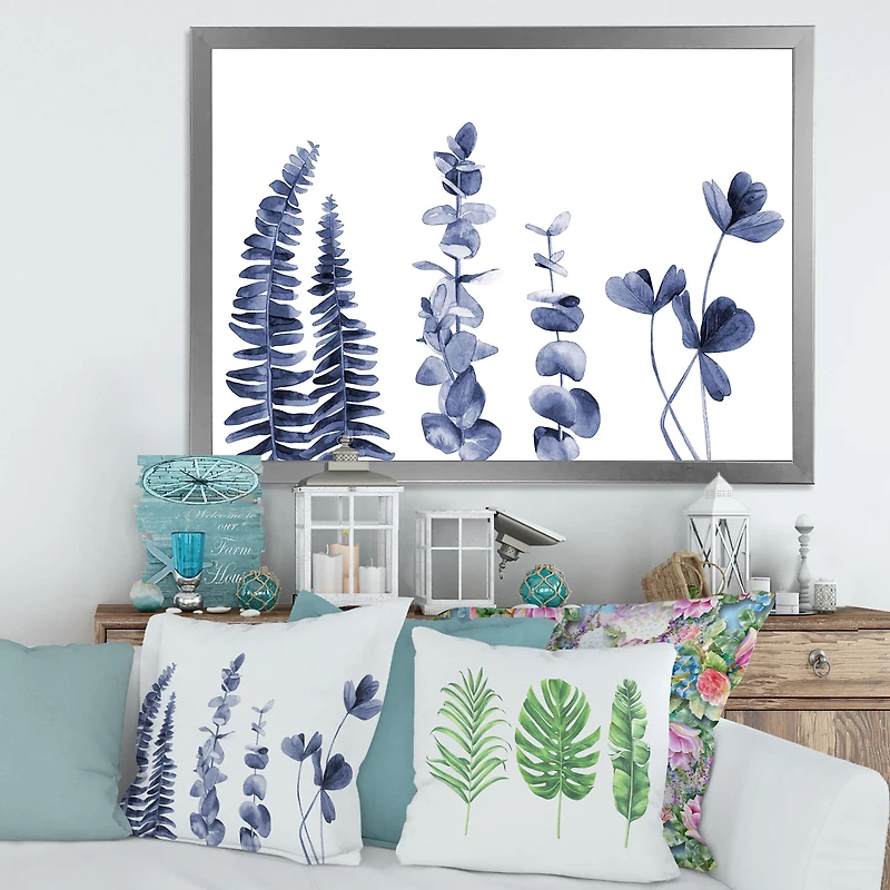 Toile « Navy Blue Eucalyptus I »