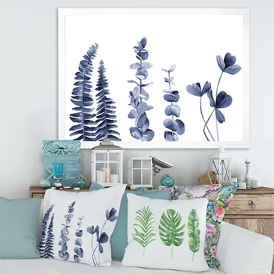 Navy Blue Eucalyptus I Wall Art