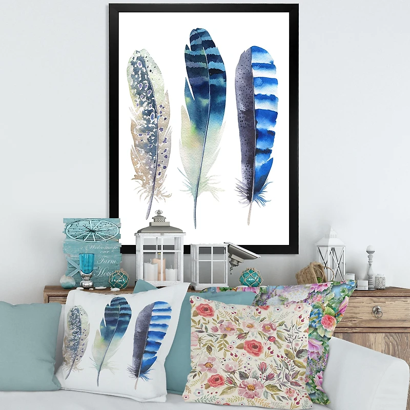 Colourful Boho Feathers I  Wall Art