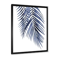 Blue Palm Leaves Abstract Tropical Branches  Wall Art