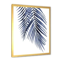 Blue Palm Leaves Abstract Tropical Branches  Wall Art