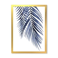 Blue Palm Leaves Abstract Tropical Branches  Wall Art