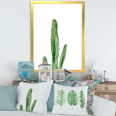 Green Cactus South Western Plant Botanical Detail  Wall Art