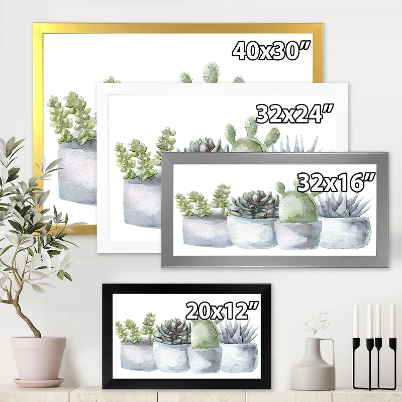 Cactus and Succulent House Plants I  Wall Art