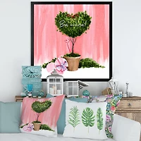 Heart Shaped Valentine House Plant  Wall Art