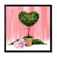 Heart Shaped Valentine House Plant  Wall Art