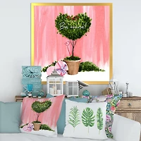 Heart Shaped Valentine House Plant  Wall Art