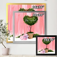 Heart Shaped Valentine House Plant  Wall Art