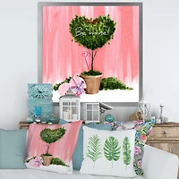 Heart Shaped Valentine House Plant  Wall Art