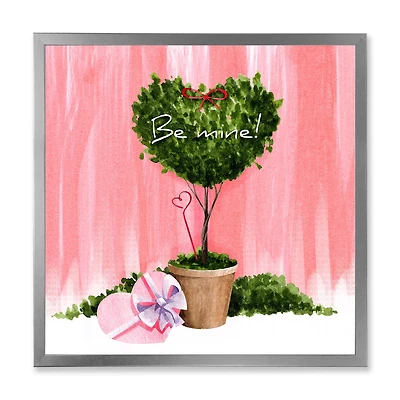Heart Shaped Valentine House Plant  Wall Art