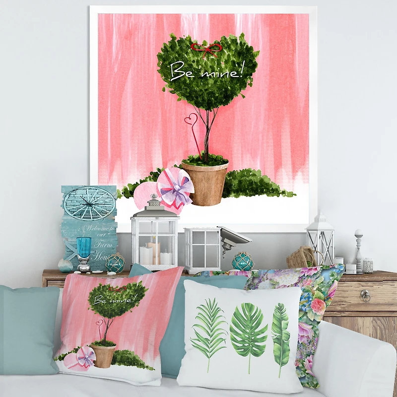 Heart Shaped Valentine House Plant  Wall Art